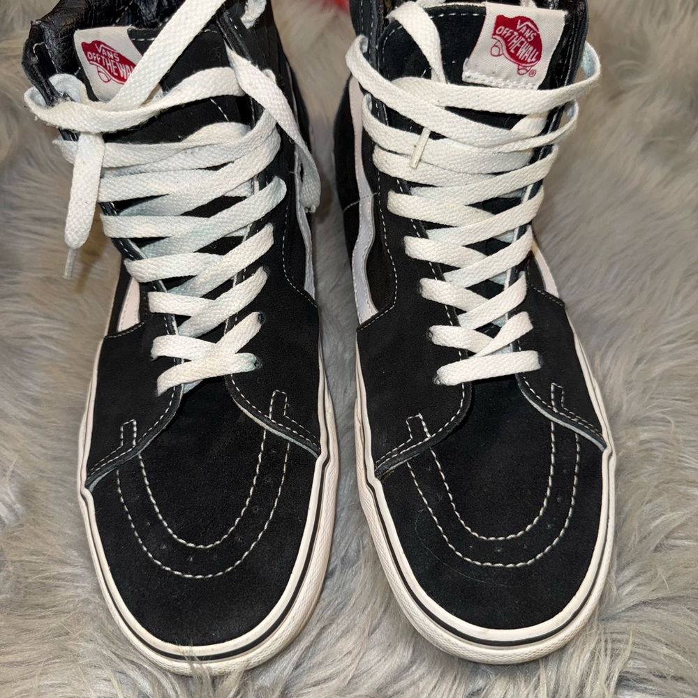 Vans Black and White High-Top Sneakers Size 10